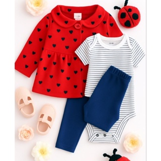 Conjunto trio inverno importado original agasalho 3 pecas Body calça e colete azul e vermelho. em Oferta na Shopee