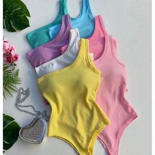 Body Feminino Canelado Nula Manga Anaruga com Bojo Mula Manga Uma Manga em Oferta na Shopee