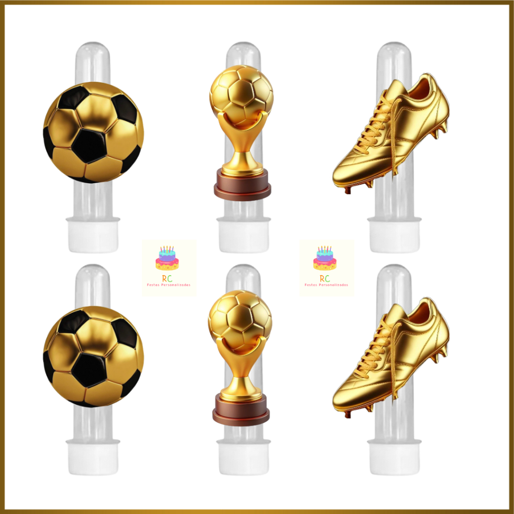 Kit Tubetes + Artes Tema Futebol Gold - Decoração Festa Aniversário Lembrancinhas Personalizados em Oferta na Shopee