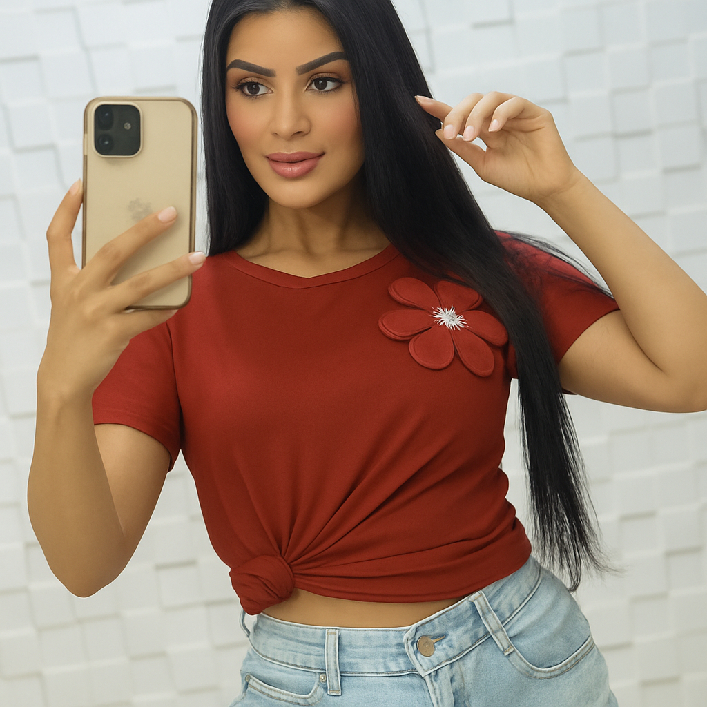 Blusa feminina estilosa de malha com toque suave e caimento perfeito – Diamond Line