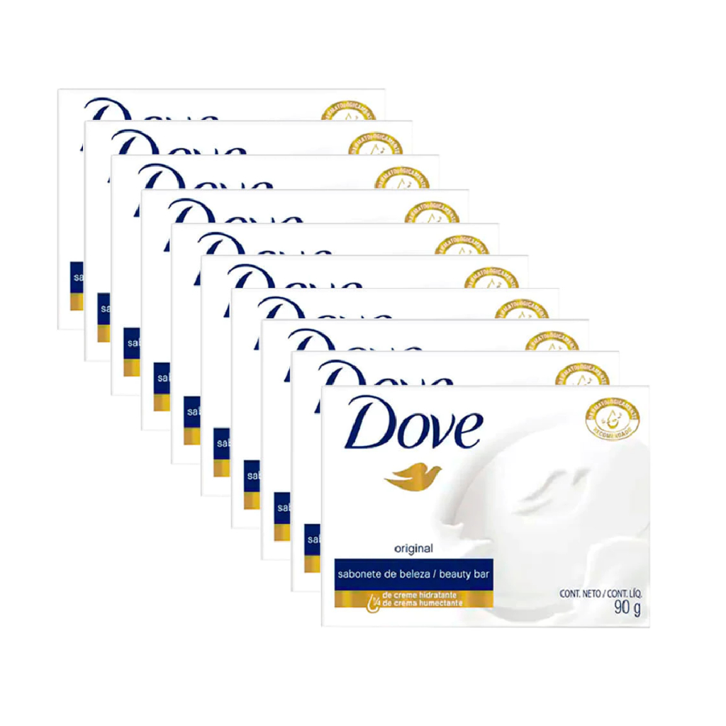Dove Sabonete Em Barra Branco 90G - 10 Unidades