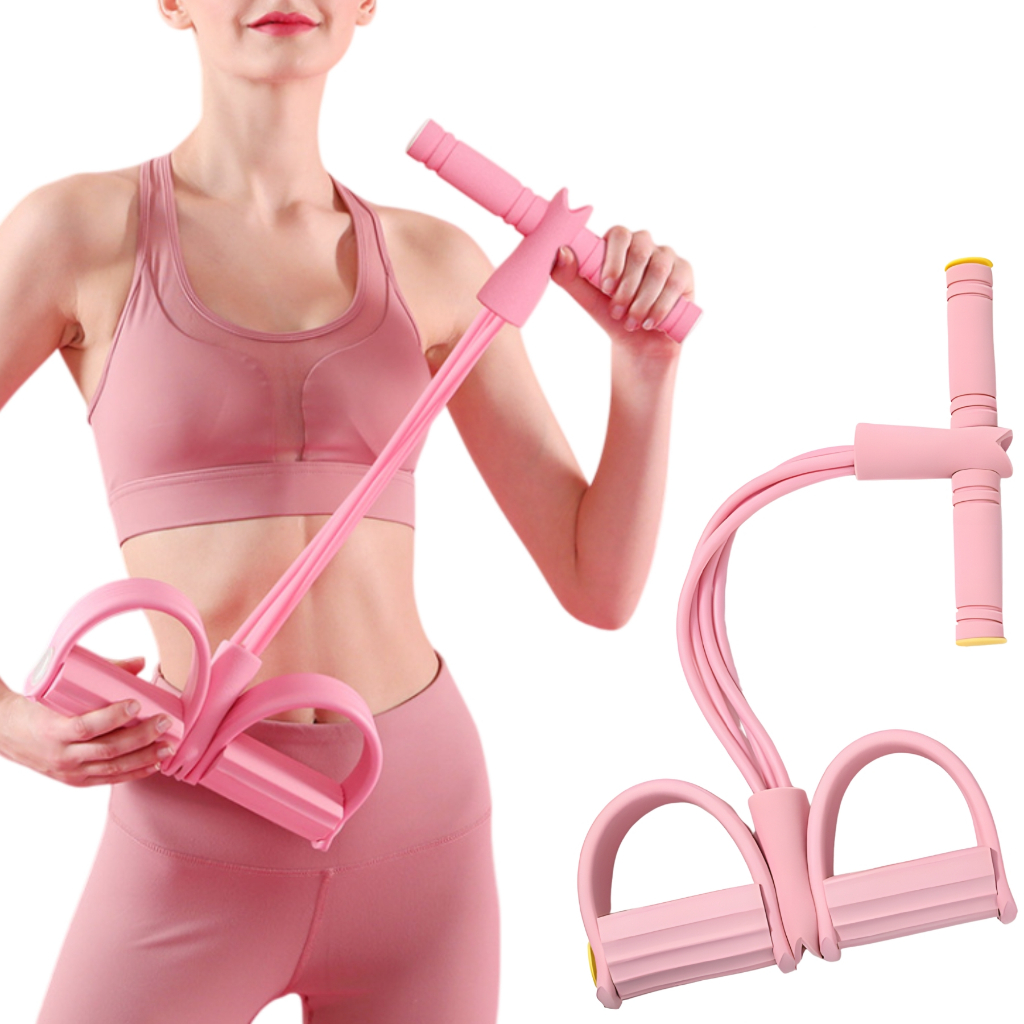 Elástico Extensor Fitness Apoio Nos Pés Reabilitação Fortalecimento Muscular Academia Treino Rosa em Oferta na Shopee