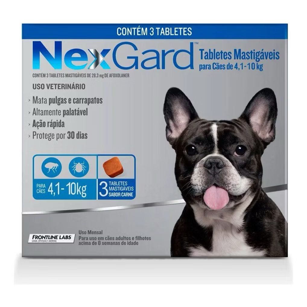 Antipulgas e carrapatos para caes 4 a 10 kg