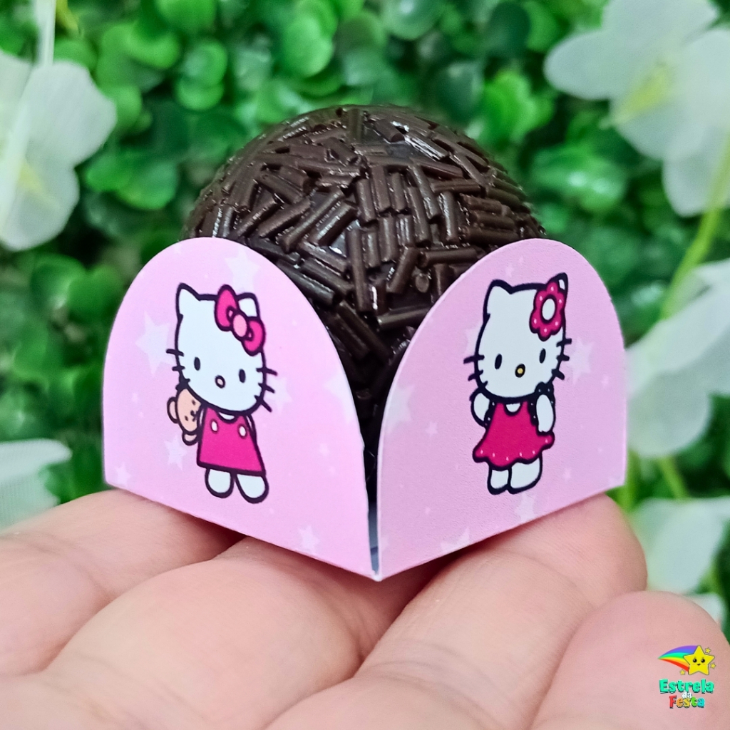 HELLO CUTE forminha de doce brigadeiro kit festa decoração aniversário lembrancinha caixinha s/nome