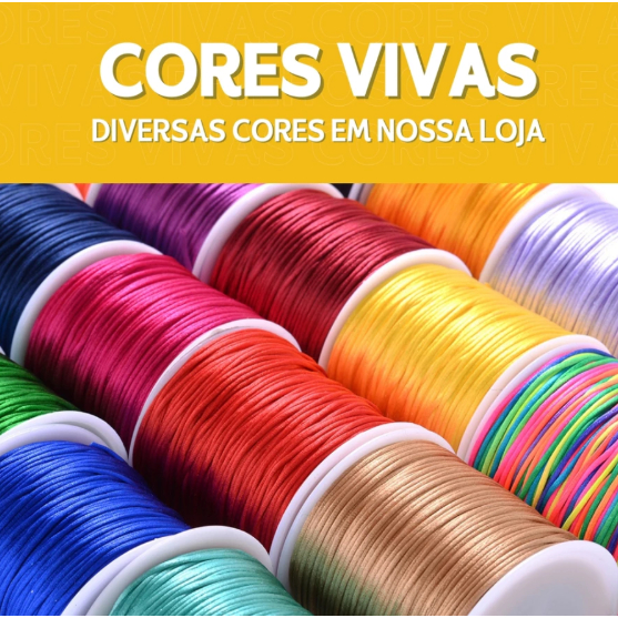 Fio De Seda 2.0mm 50M - Cordão Rabo De Rato | Ideal p/ Pulseiras, Laços e Artesanato