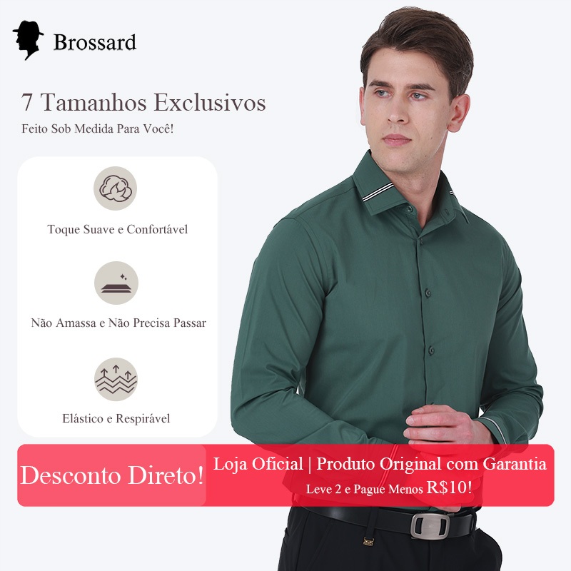 Camisa Social Masculina Premium - Não Amassa Slim Fit Respirável Para o Clima do Brasil Frete Grátis em Oferta na Shopee