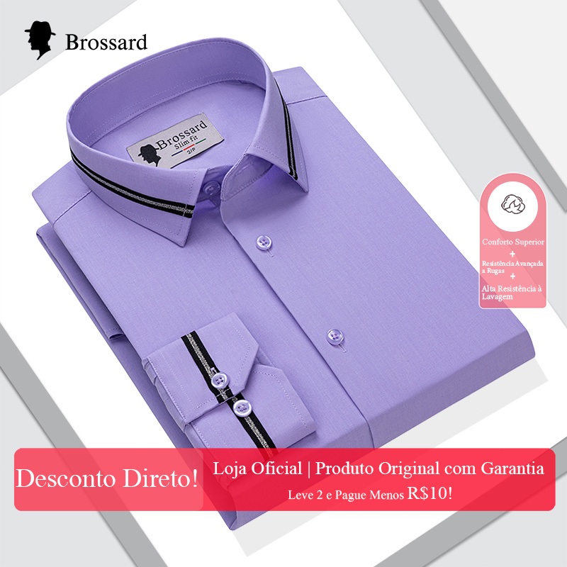 Camisa Social Masculina Premium - Não Amassa e Respirável Para o Clima do Brasil - Frete Grátis