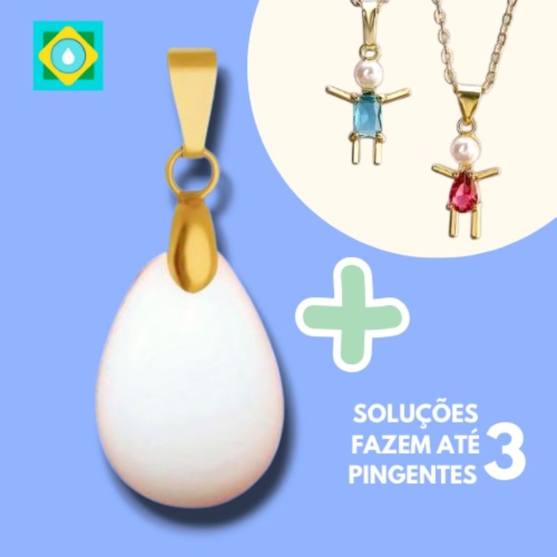 Kit Joia de Leite Materno Gota + Pingente Folheado Dourado Menino ou Menina
