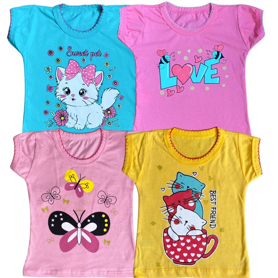 Roupa Infantil Menina Kit Sortido Com 4 Blusas Infantil 100% Algodão Varias Estampas em Oferta na Shopee