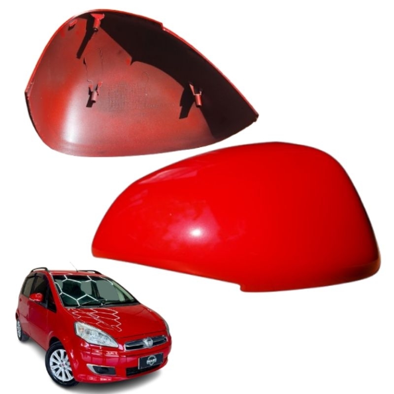 Capa Retrovisor Fiat New Idea Original Metagal Lado Passageiro Vermelho Alpine