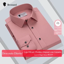 Camisa Social Masculina Elegante Manga Longa - Antirrugas e Respirável para Trabalho e Casual