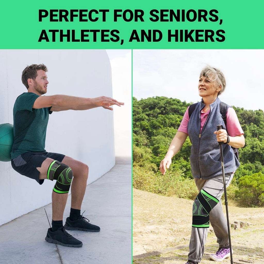 Kit com 2 Joelheiras de Compressão | Estabilizadora 360°, Tensor e Alívio da Dor no Joelho em Oferta na Shopee