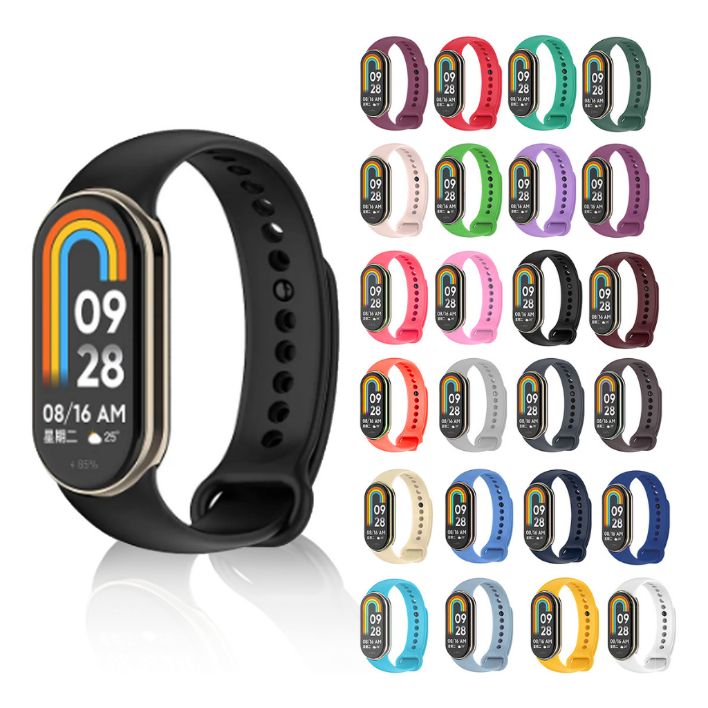 Pulseira Silicone Premium Para Smartband mi band 10, mi band 9 ou mi band 8 Largura da pulseira 15 cm diversas cores