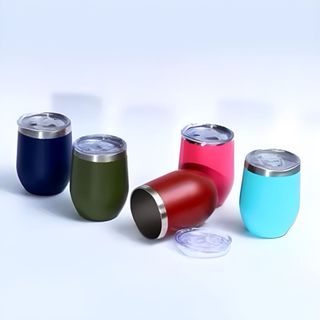 Copo ovoTérmica 360ml Em Inox Com Tampa Acrílica