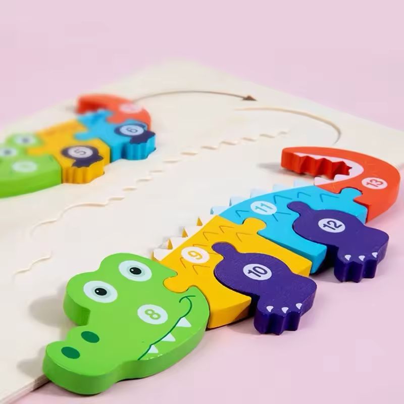 Quebra-Cabeça Educativo de Madeira – Animais para Crianças