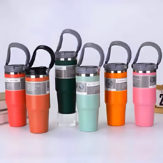 Copo Térmico Aço Inox com canudo. parede dupla a vácuo quente e frio 900ml em Oferta na Shopee