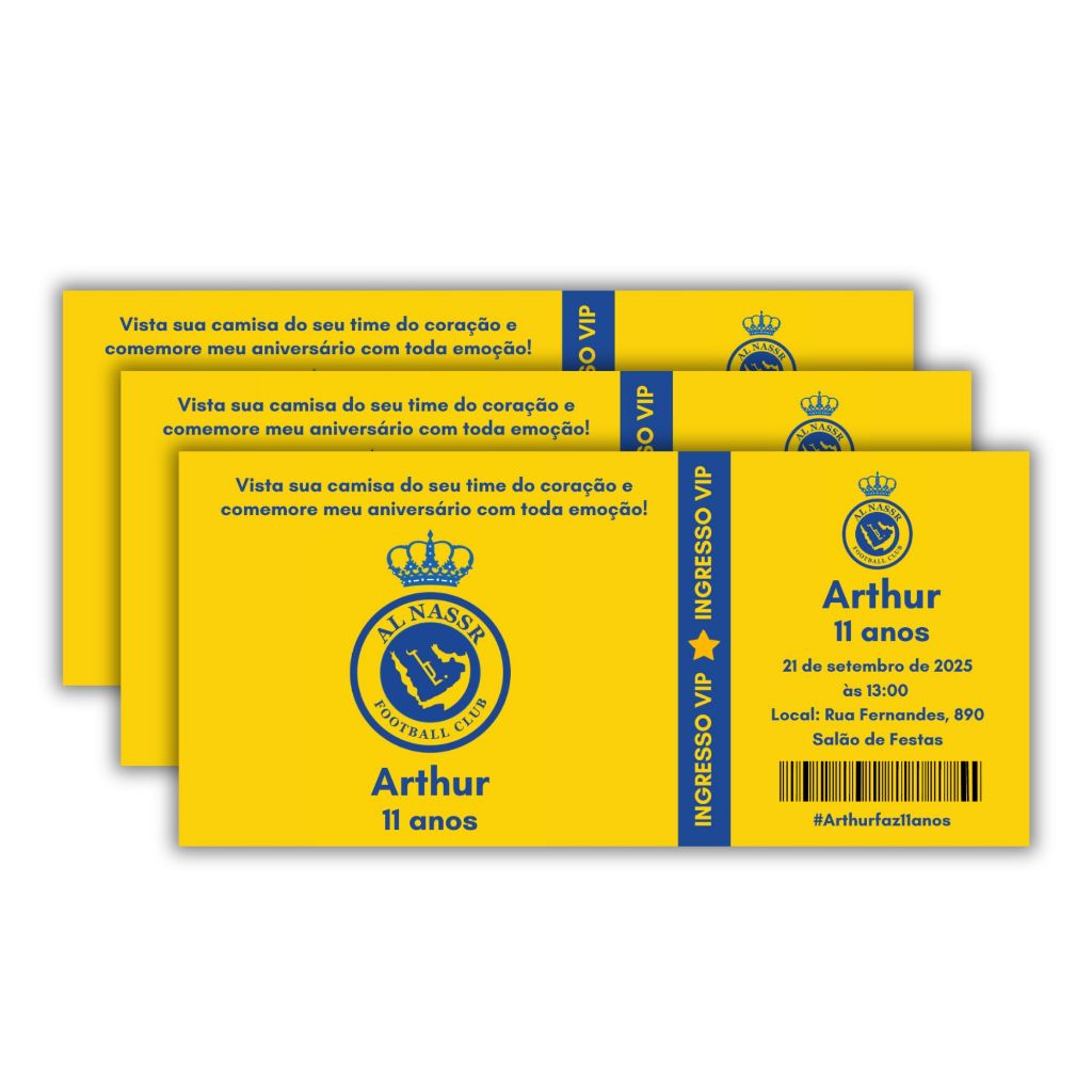 Convite Ingresso Vip Al-nassr Futebol