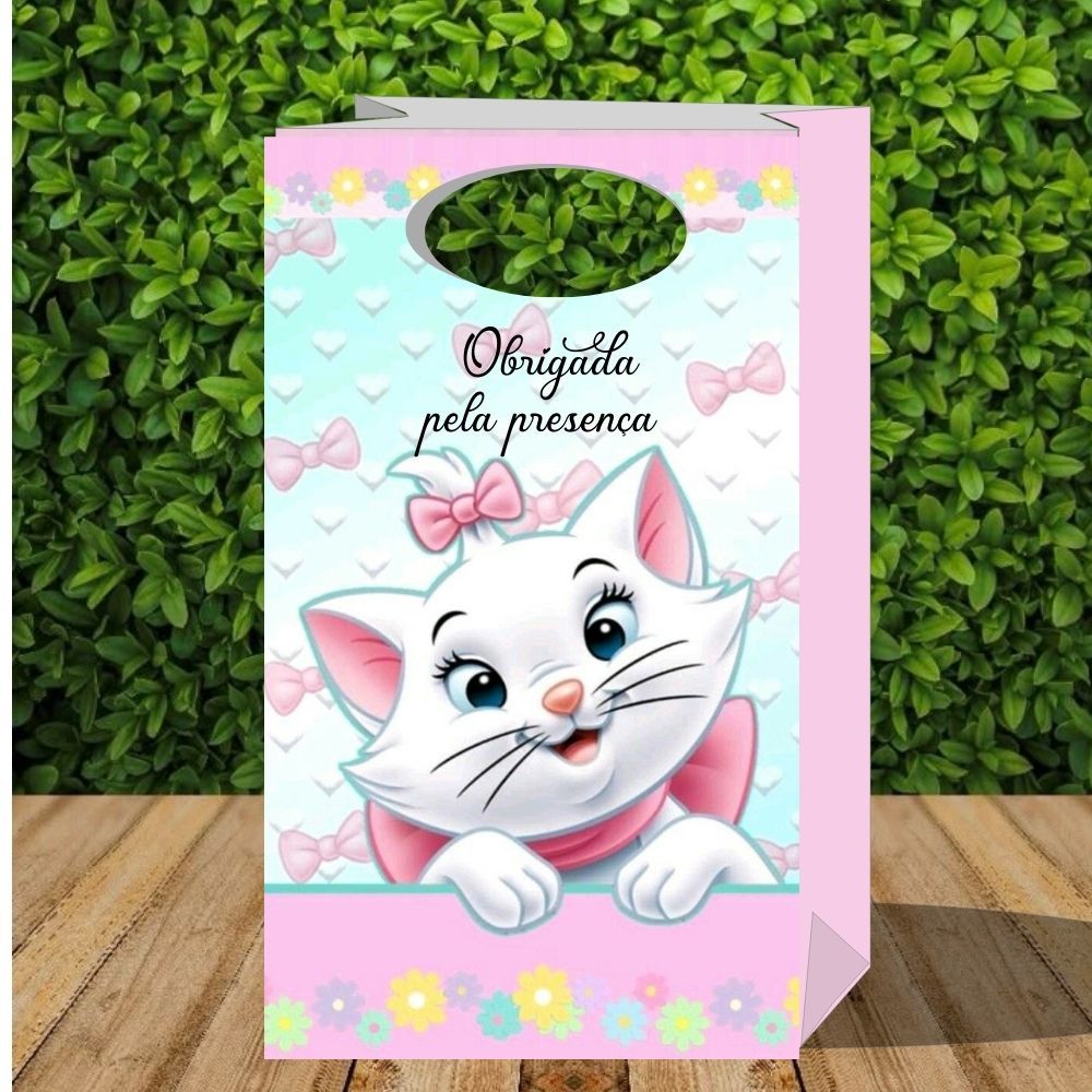 Gatinha marrie lembrancinha sacolinha ( P) PEGUE E MONTE festa infantil- caixinha decoração de festa