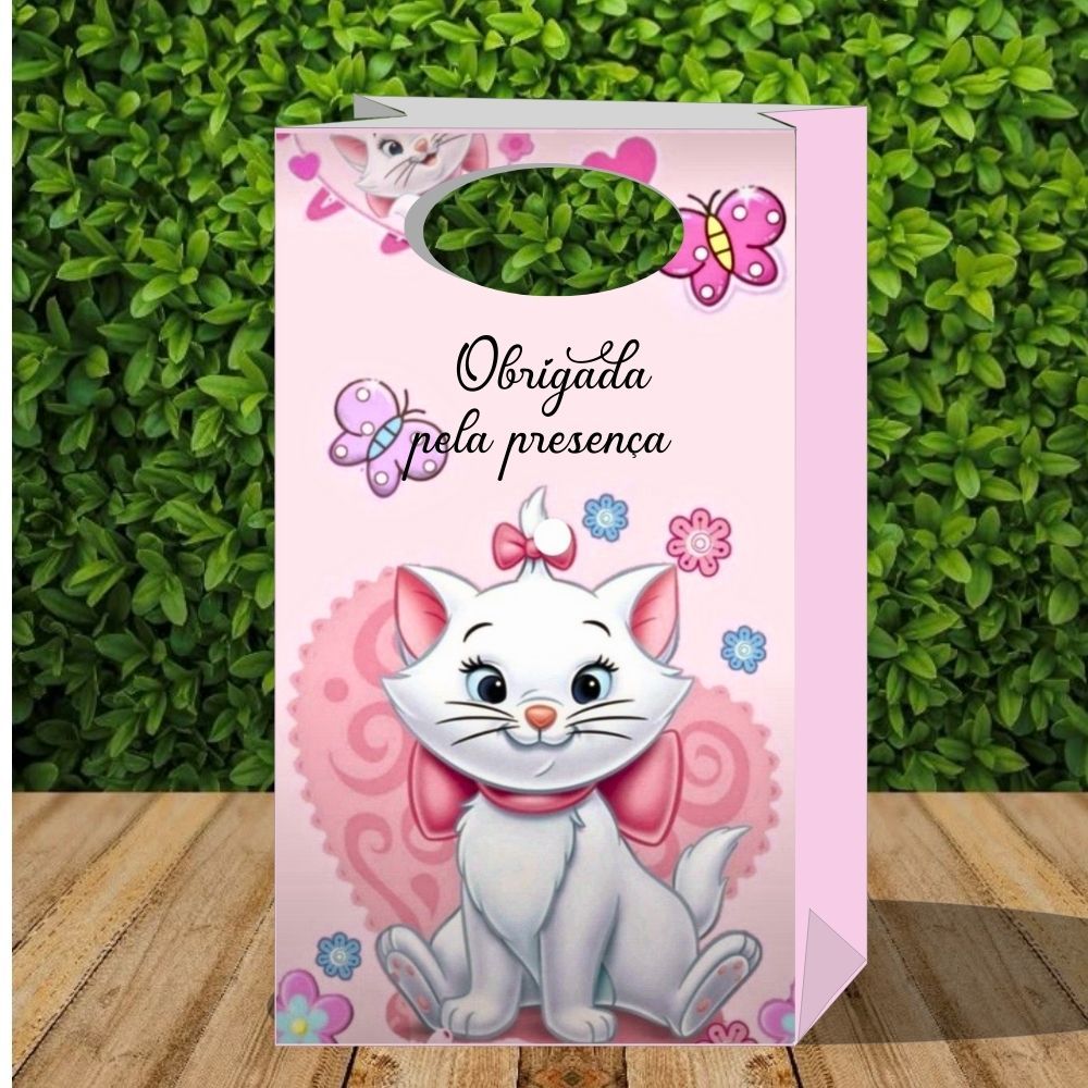 20 Gatinha marrie lembrancinha sacolinha ( P) PEGUE E MONTE festa infantil- caixinha decoração de festa