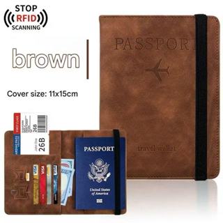 Capa De Passaporte De Couro Com Proteção Rfid, Capa Para Cartão De Crédito E Cartão Sim De Viagem em Oferta na Shopee