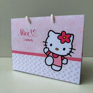 KIT Festa Sacolinha Sacola Personalizada | Chá de bebe | Chá Revelação | Lembrancinha Hello Kitty em Oferta na Shopee