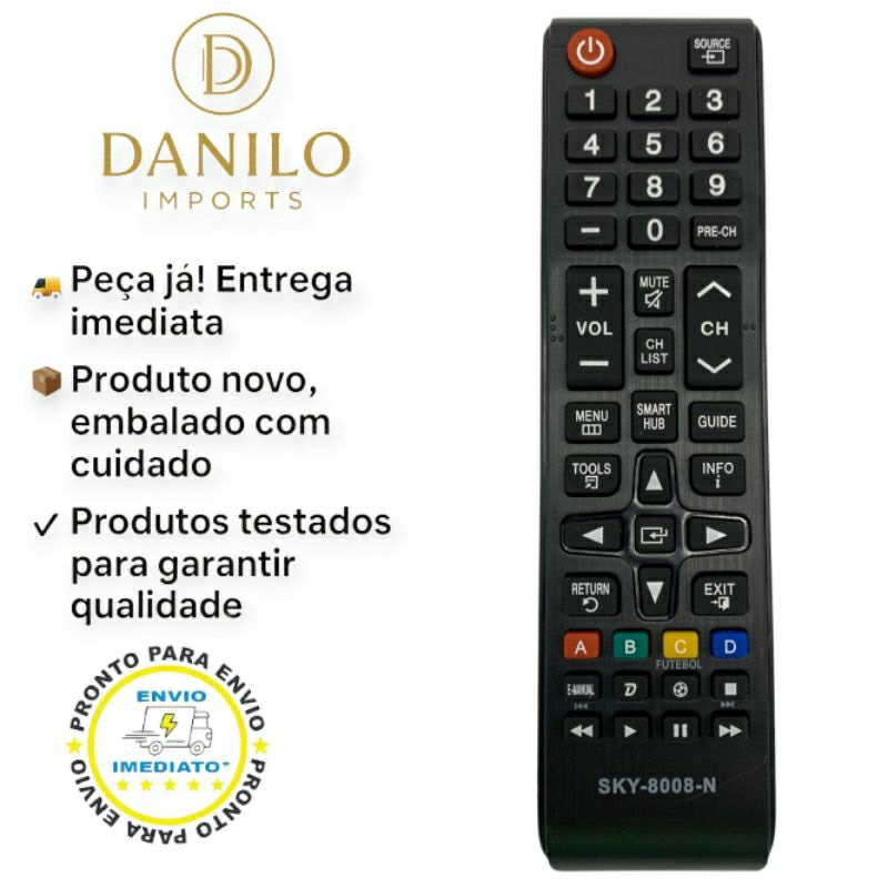 Controle Remoto compatível com TV Samsung universal..Smart SKY-8008/LE-7208/7036 universal smart envio imediato 📦.NB570