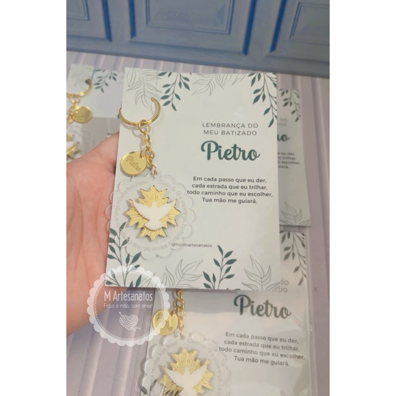 Chaveiro de acrílico para Batizado Primeira Eucaristia primeira comunhão crisma lembrancinha Personalizada