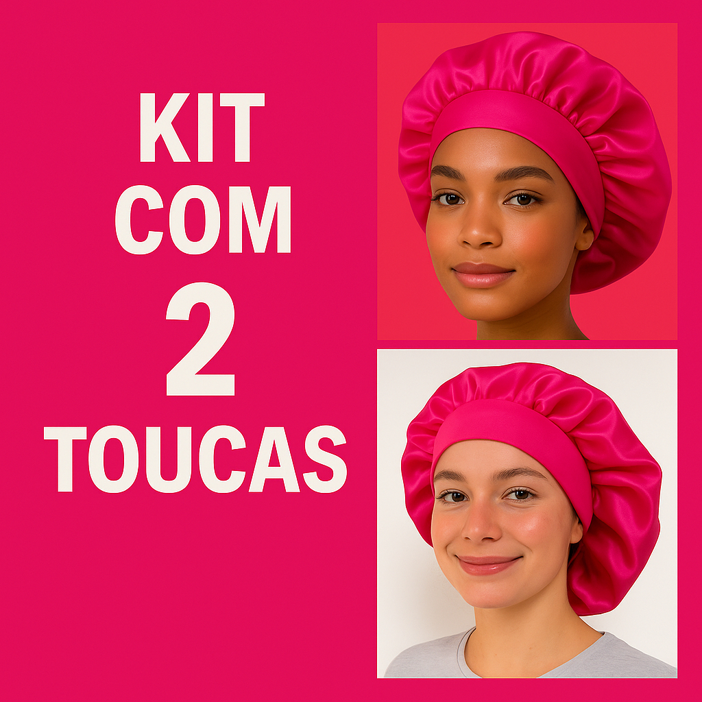 Kit 2 Touca | de Cetim premium | Boné De Aba Larga, Boné De Dormir Para Mulheres Cetim Faixa de Coz | touca Antifrizz |