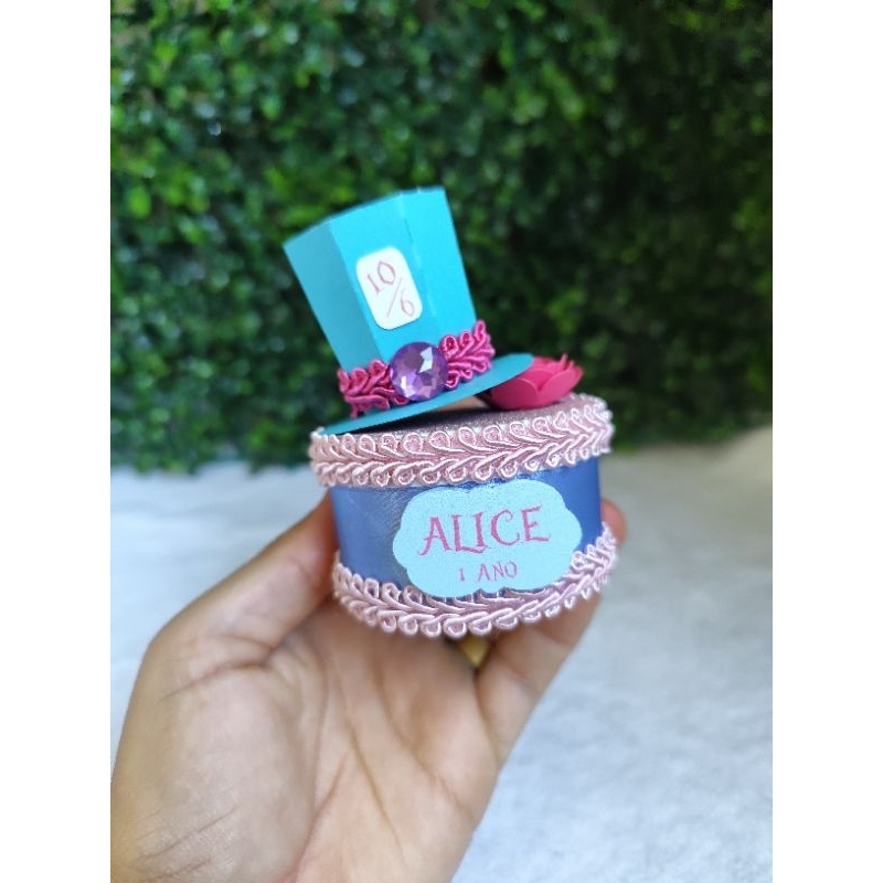 KIT 5 UNI CAIXAS PERSONALIZADAS ACRÍLICA 6X4 ALICE NO PAIS DAS MARAVILHAS, LEMBRANCINHA