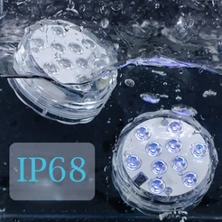 Kit 4/8PCS Luz Led Piscina Colorida Controle Remoto RGB Ventosa 16 cores Diferentes IP68 Impermeavel