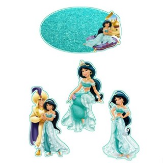 Topo de Bolo Princesa Jasmine personalizado com nome e idade em Oferta na Shopee