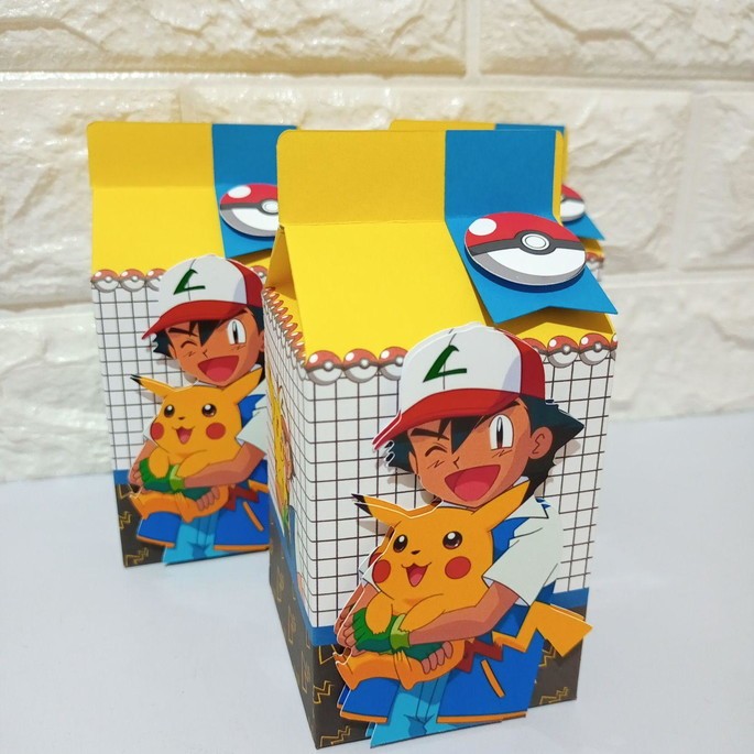 Caixa Milk Pokemon - Caixinhas Pokemon Lembrancinhas Personalizados