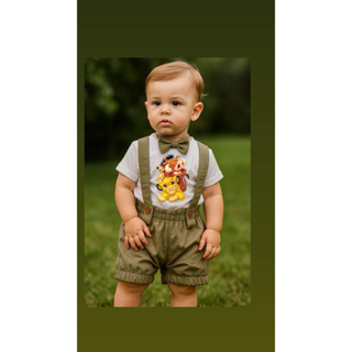 Macacão Safari Rei Leão Simba infantil fantasia aniversário em Oferta na Shopee