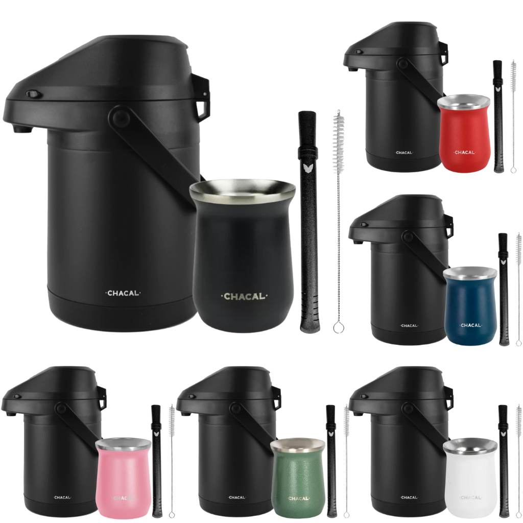 Kit Terere Chacal Bomba Cuia 236ml Garrafa Térmica 2,5L Preta em Oferta na Shopee