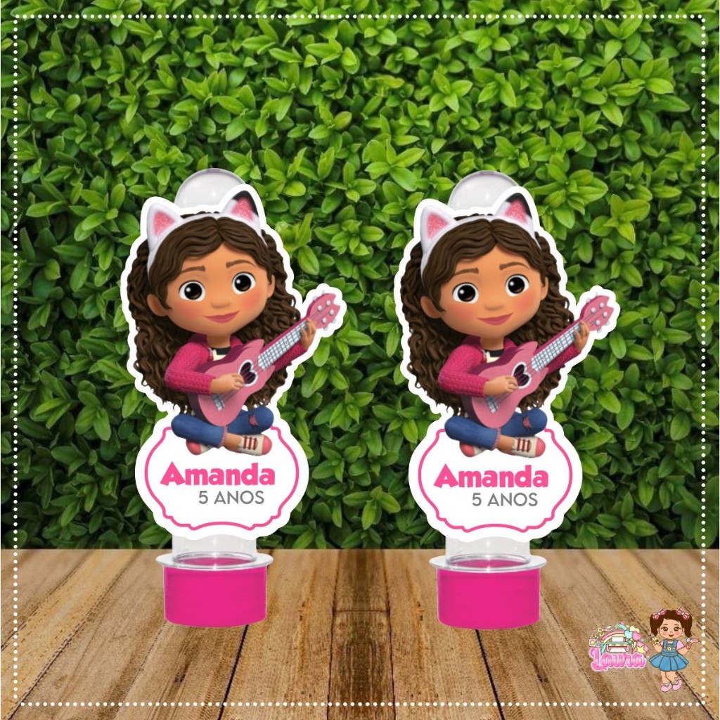 Tubetes com Apliques Personalizados A Casa Magica da Gabi - Decoração - Papelaria - Aniversário - Lembrancinhas