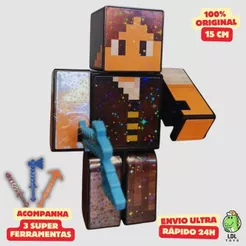 Boneco JazzGhost 15cm Articulado Acompanha 3 Ferramentas + 1 Chaveiro Youtuber Algazarra