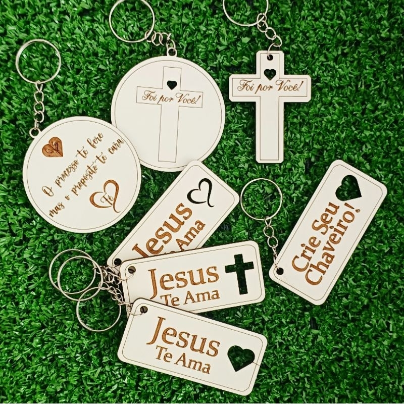 Chaveiro Lembrancinhas Palavras, Cristão, Casamento, Aniversário, Personalizados MDF Branco 3mm