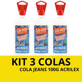 Cola Jeans Acrilex 100g PCT C/3 unid. em Oferta na Shopee