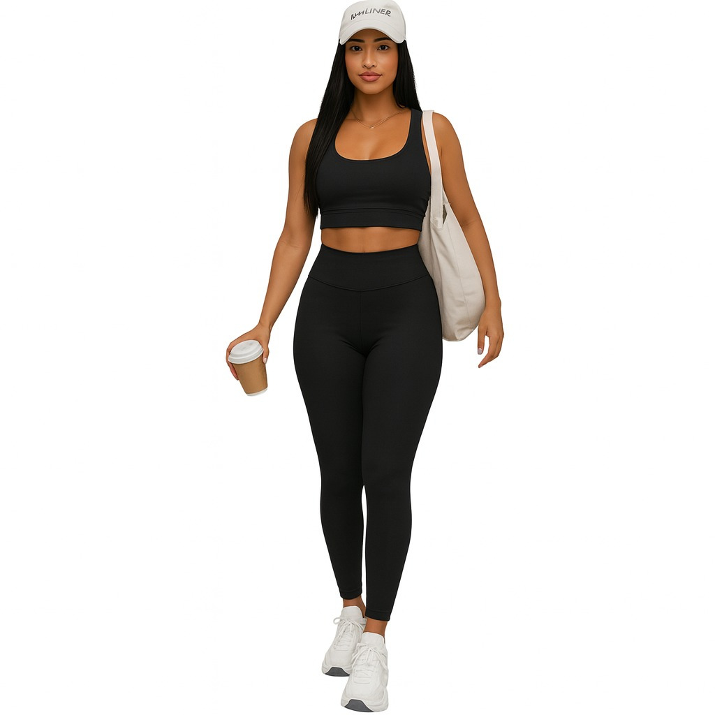 Conjunto feminino de academia calça legging e top