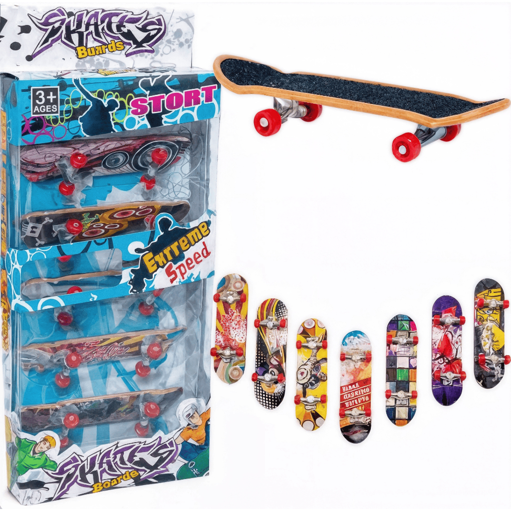 Kit 5 Skate De Dedo Com Lixa Fingerboard Truck Metal em Oferta na Shopee