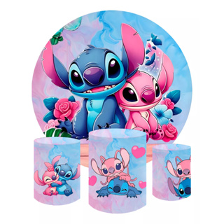 Capa Painel Redondo + Capa De Cilindro Tema Lilo & Stitch 15 em Oferta na Shopee