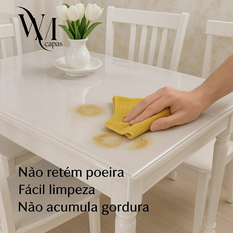 Toalha de Mesa de Plástico Térmica  1,00x1,40 Impermeável Quadrada