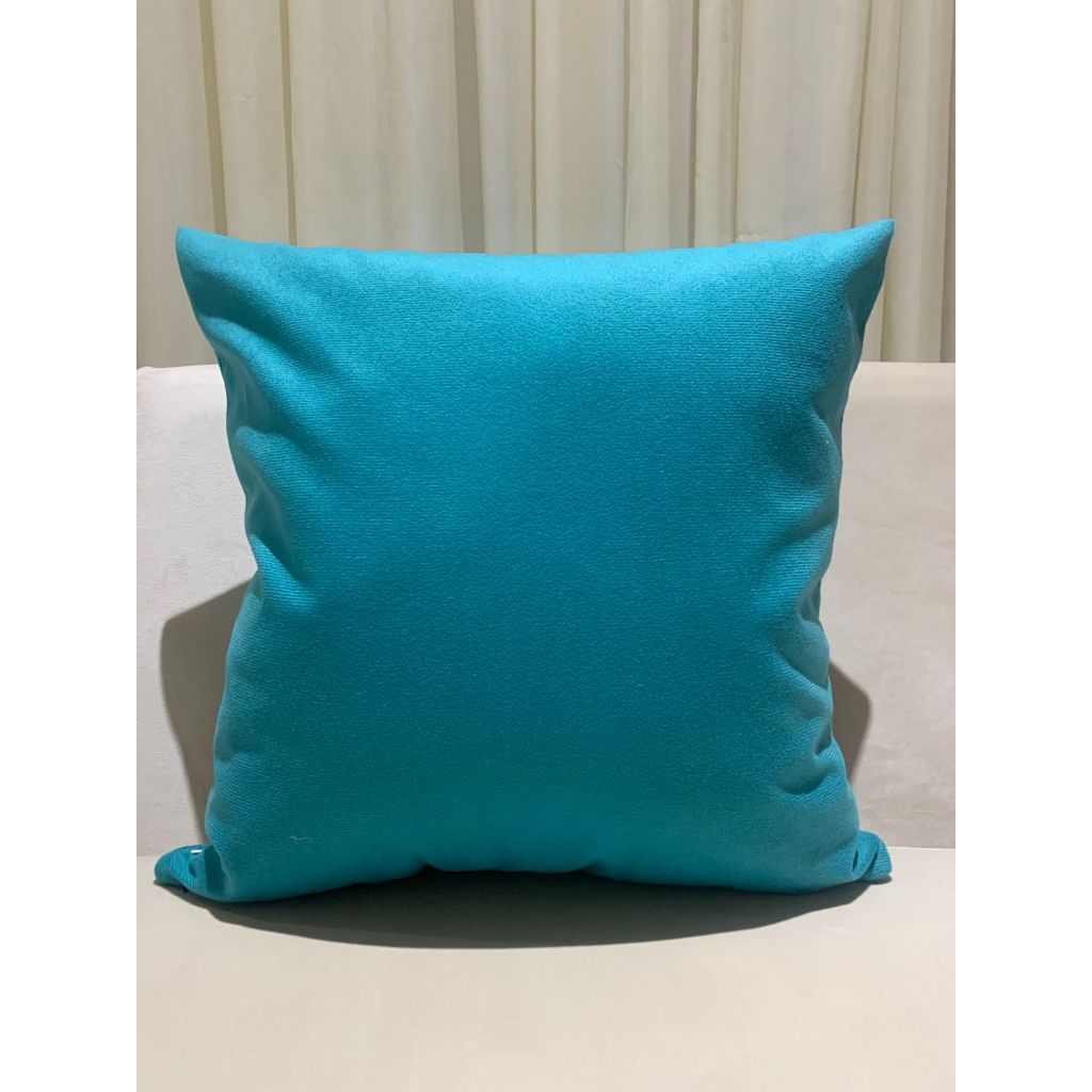 2 Capas de Almofadas Veludo Suede 45x45 Zíper Invisível  Azul Turquesa Tifanny Lindas Casa & Decor
