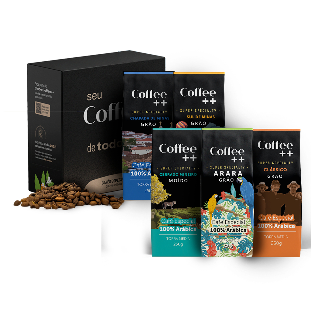 Kit 5 Pacotes Café Especial Em Grãos Coffee Mais - 5 x 250g em Oferta na Shopee