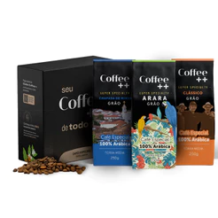 Kit 3 Pacotes Café Especial Torrado e Moído Coffee Mais Classico, Chapada e Arara - 3 x 250 gr