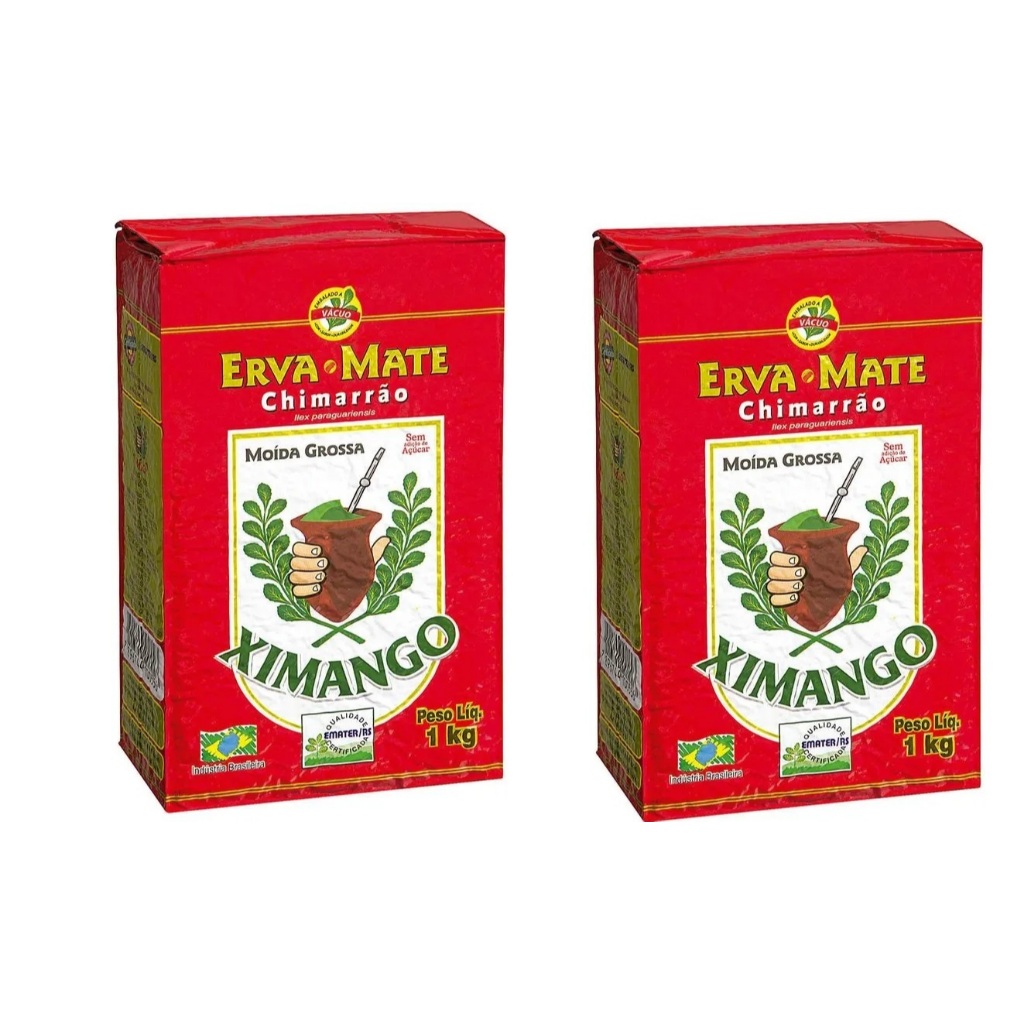 Kit 02 pcts Erva-mate Moída Grossa  à vácuo Ximango 1kg