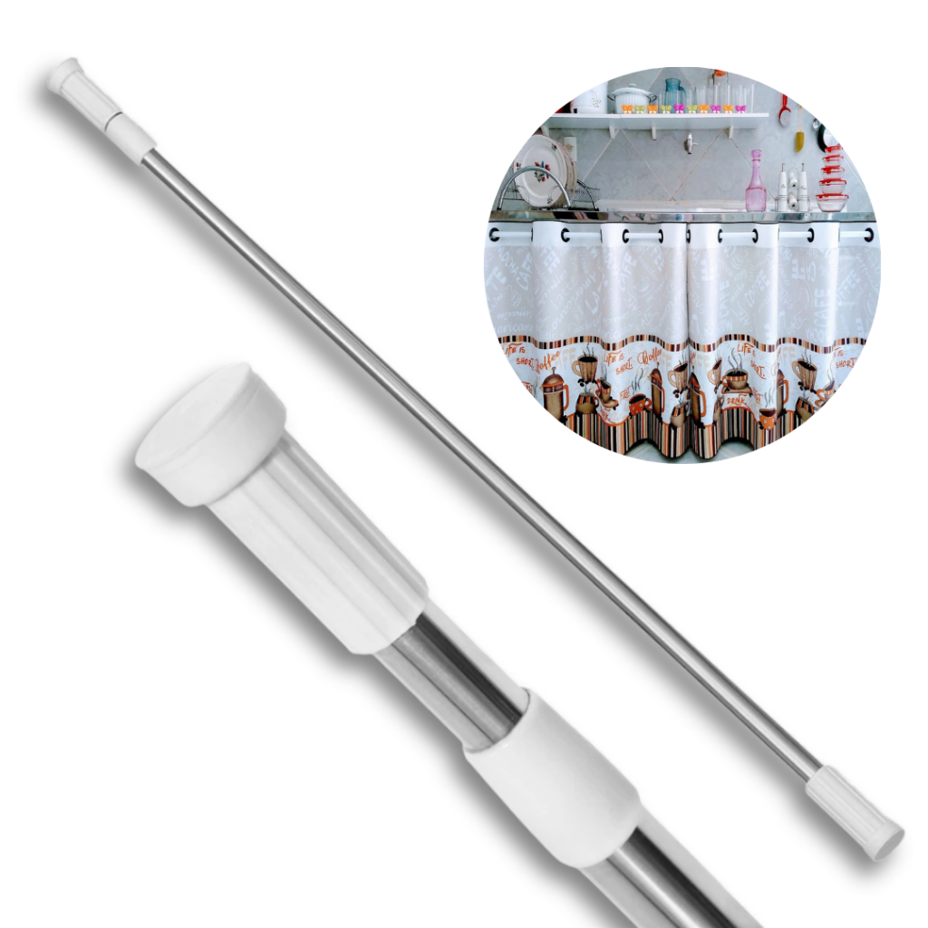 Barra Retrátil, Varão Extensível Ajustável Multiuso em banheiro, pia, cortina e closet