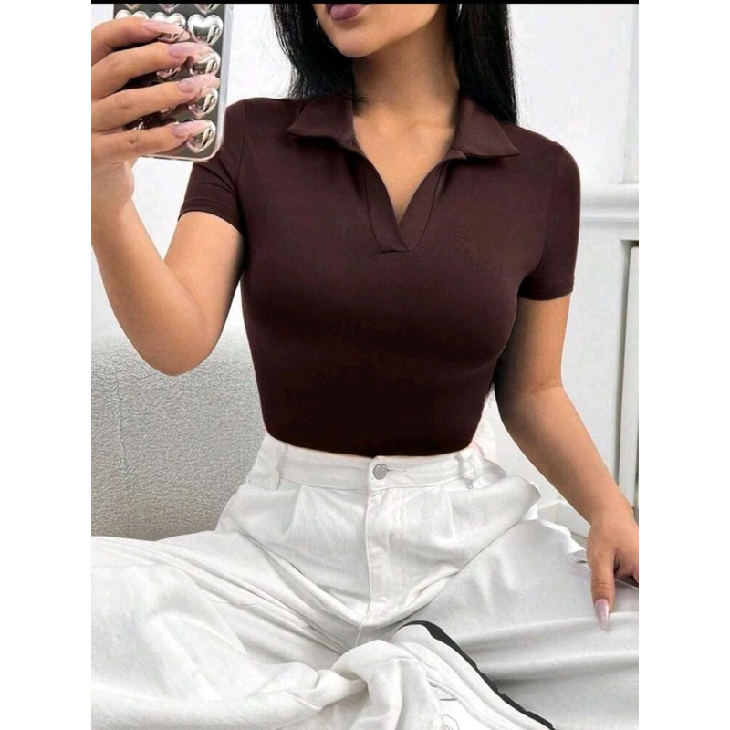 Camiseta Polo Feminina Gringa  Manga curta Algodão premium