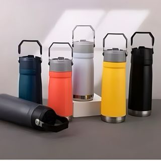 Squeeze Garrafa 650 ml Aço Inox Térmica com Canudo