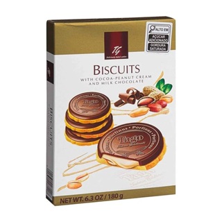 Biscoito de Chocolate Recheado com Cacau e Amendoim Tago 180g- Importado Polônia em Oferta na Shopee